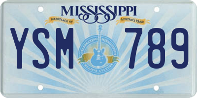 MS license plate YSM789