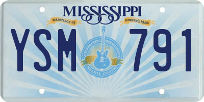 MS license plate YSM791
