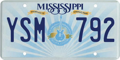 MS license plate YSM792