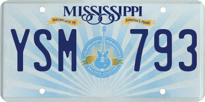 MS license plate YSM793