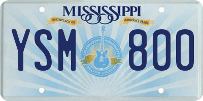 MS license plate YSM800
