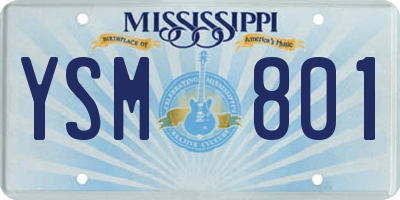 MS license plate YSM801