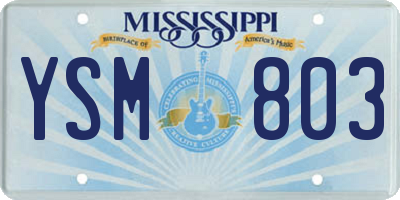 MS license plate YSM803