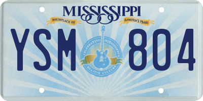 MS license plate YSM804
