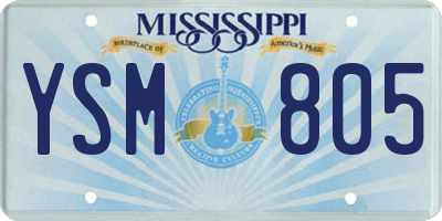 MS license plate YSM805