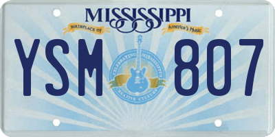 MS license plate YSM807