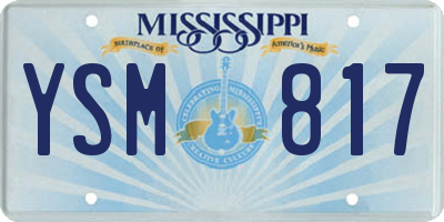 MS license plate YSM817