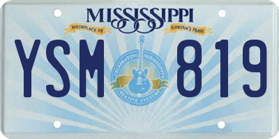 MS license plate YSM819