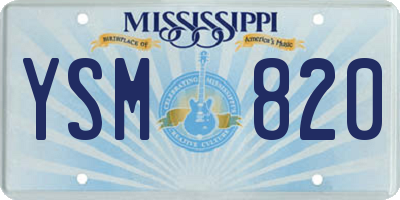 MS license plate YSM820