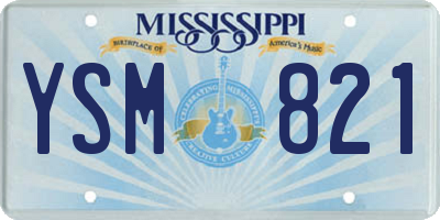 MS license plate YSM821