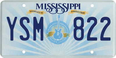 MS license plate YSM822