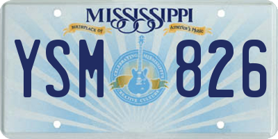 MS license plate YSM826