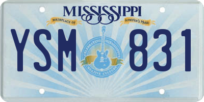 MS license plate YSM831