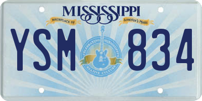 MS license plate YSM834