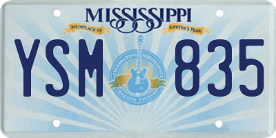 MS license plate YSM835
