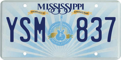 MS license plate YSM837
