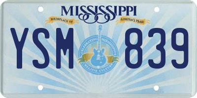 MS license plate YSM839