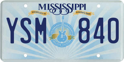 MS license plate YSM840