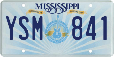 MS license plate YSM841