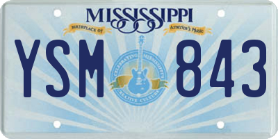 MS license plate YSM843