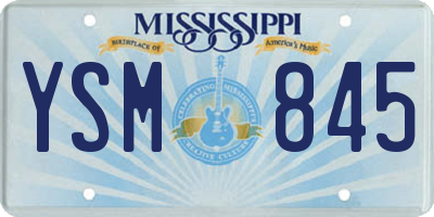 MS license plate YSM845