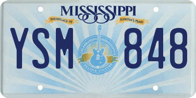 MS license plate YSM848
