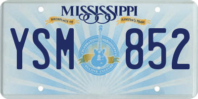 MS license plate YSM852