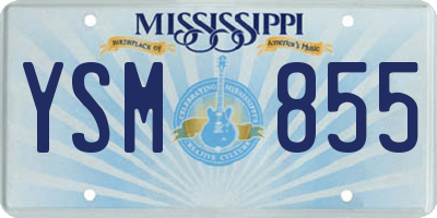MS license plate YSM855