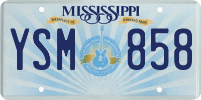 MS license plate YSM858