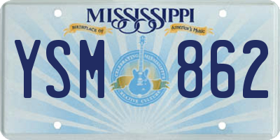 MS license plate YSM862