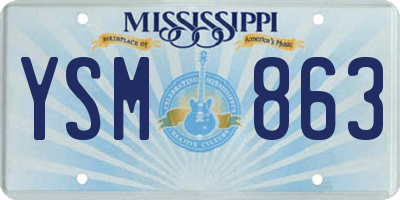 MS license plate YSM863