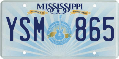MS license plate YSM865