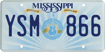 MS license plate YSM866