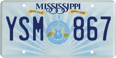 MS license plate YSM867