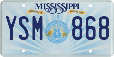 MS license plate YSM868
