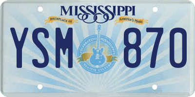 MS license plate YSM870
