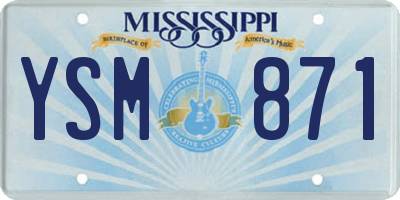 MS license plate YSM871