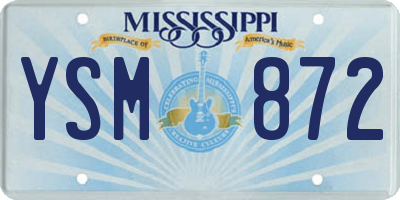 MS license plate YSM872