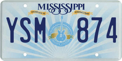 MS license plate YSM874