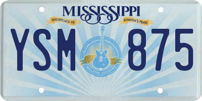 MS license plate YSM875