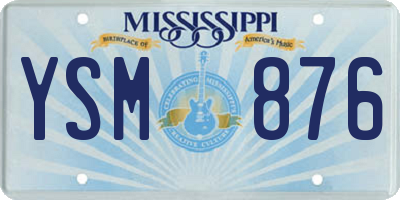 MS license plate YSM876