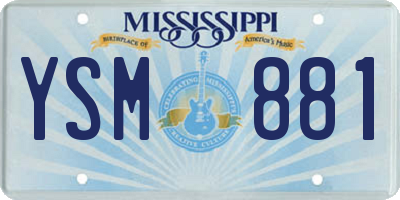 MS license plate YSM881
