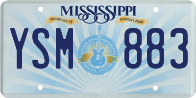 MS license plate YSM883