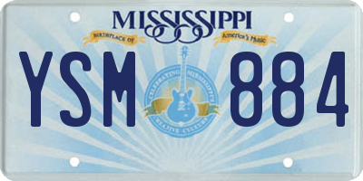 MS license plate YSM884