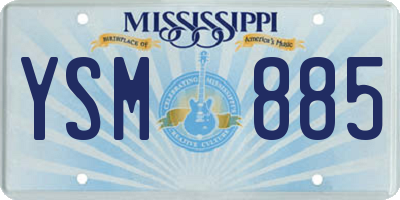 MS license plate YSM885