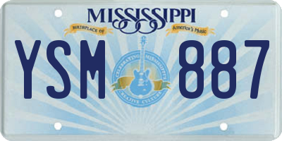 MS license plate YSM887