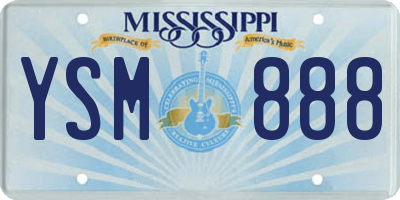 MS license plate YSM888