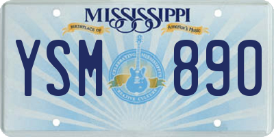 MS license plate YSM890