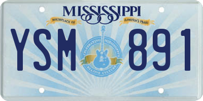 MS license plate YSM891