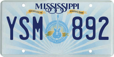 MS license plate YSM892